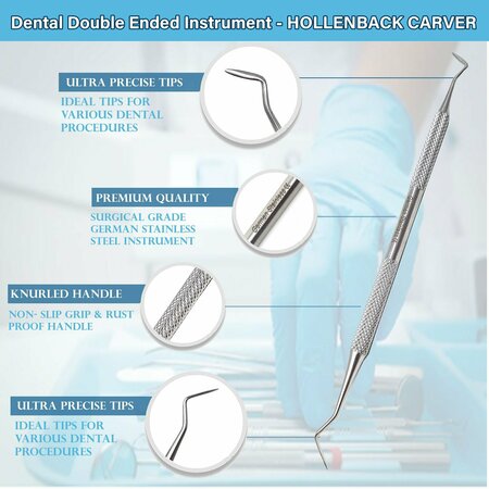 A2Z Scilab Dental Hollenback Carver Double Ended Stainless Steel A2Z-ZR928